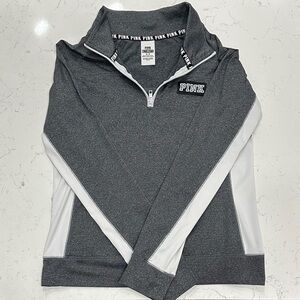 Victoria's Secret PINK Gray and White Pullover